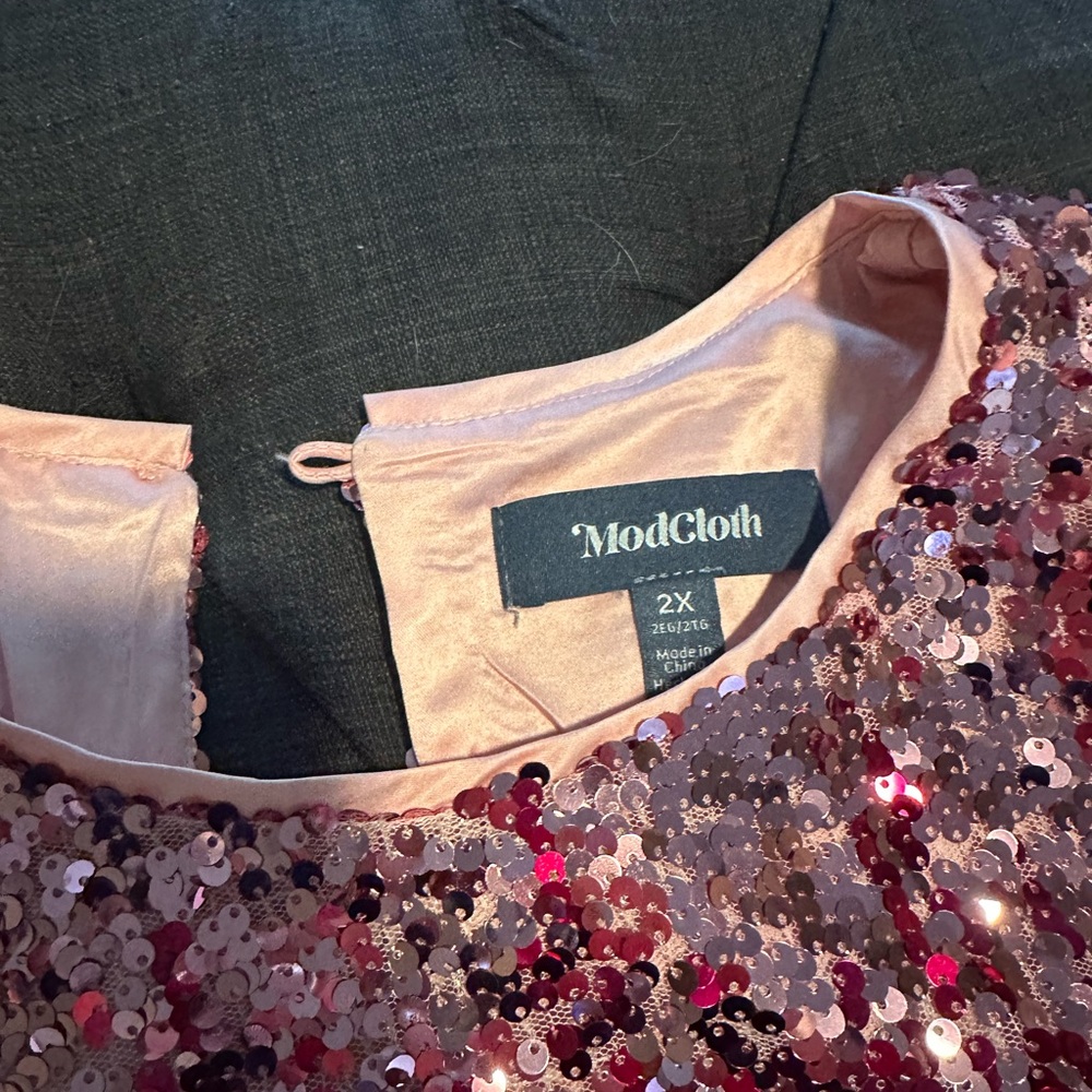 ModCloth Rose Sequin Top